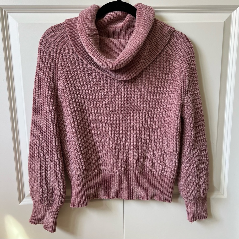 blush and bloom cowl neck sweater